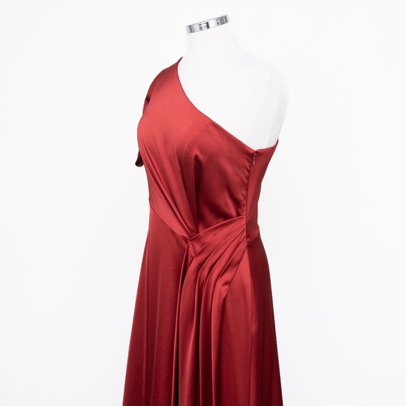 Kay Unger Izabella One Shoulder Gown Red Size 6 - Picture 10 of 15